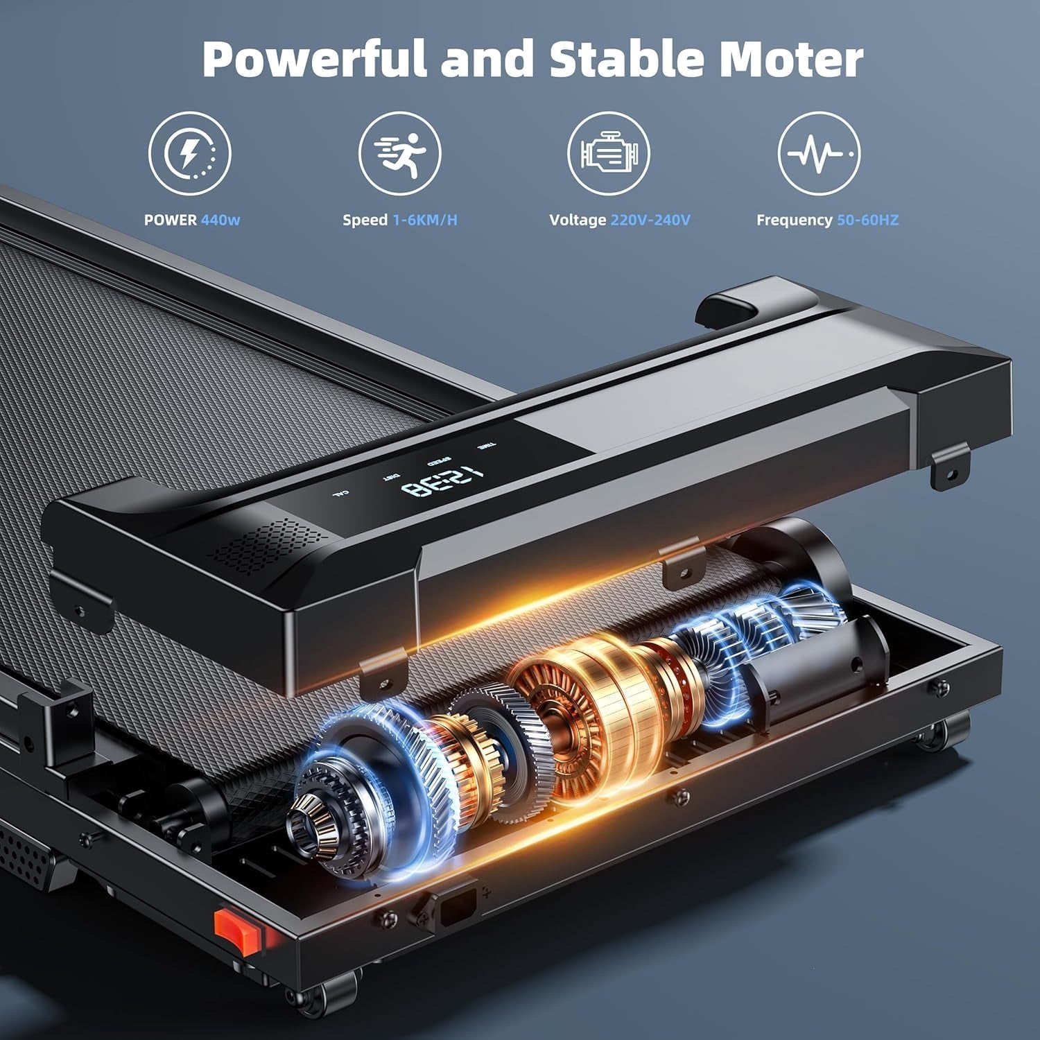 Walking Pad Treadmill for Home - Folding Treadmills with Handle Bar Portable Compact Fold up Indoor Foldable Handles Electric Walk Pads Small Spaces Mini Running Quiet under Bed Office