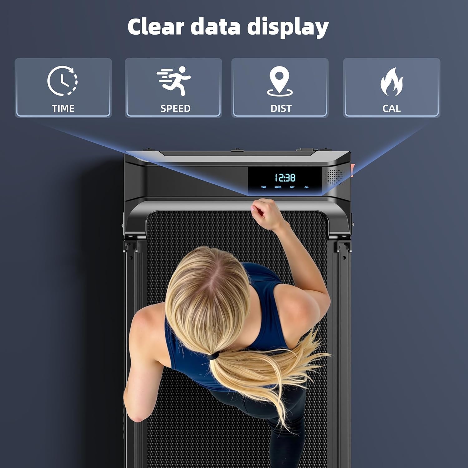 Walking Pad Treadmill for Home - Folding Treadmills with Handle Bar Portable Compact Fold up Indoor Foldable Handles Electric Walk Pads Small Spaces Mini Running Quiet under Bed Office